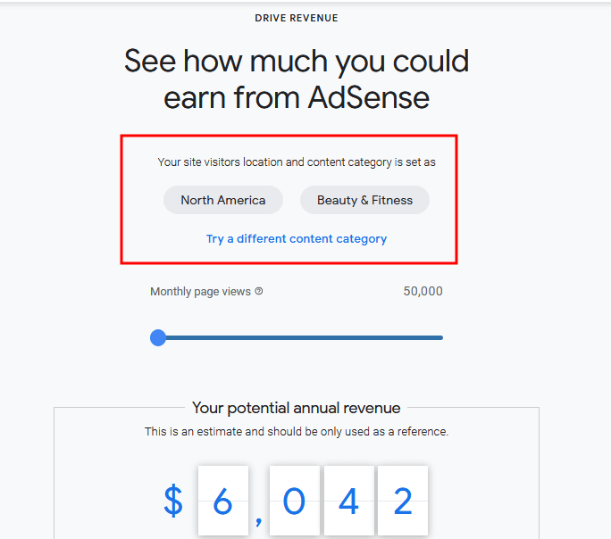 Beauty and fitness Adsense earnings